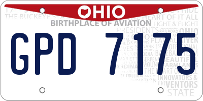 OH license plate GPD7175