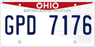 OH license plate GPD7176