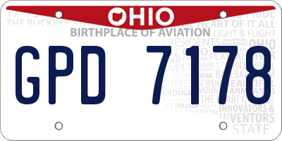 OH license plate GPD7178