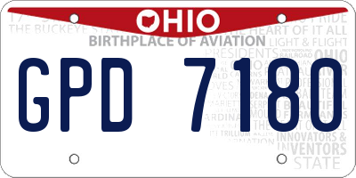 OH license plate GPD7180