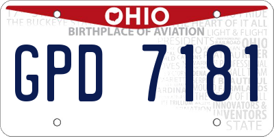 OH license plate GPD7181