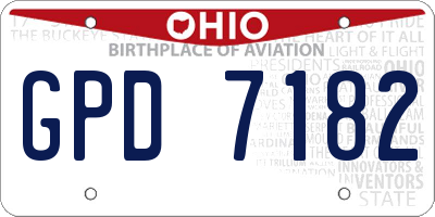 OH license plate GPD7182