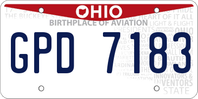 OH license plate GPD7183