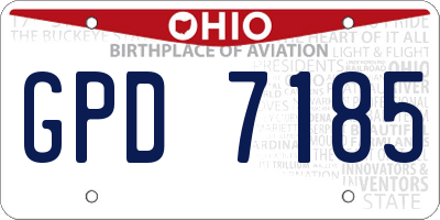 OH license plate GPD7185