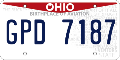 OH license plate GPD7187