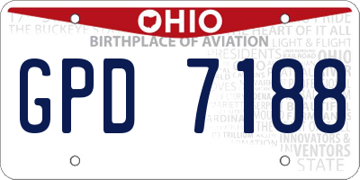 OH license plate GPD7188