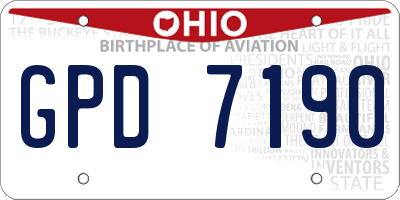 OH license plate GPD7190