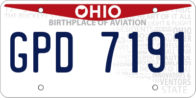 OH license plate GPD7191