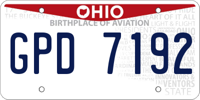 OH license plate GPD7192