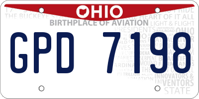OH license plate GPD7198