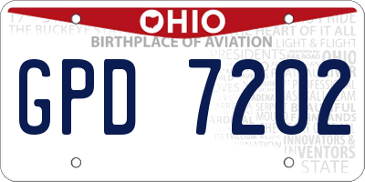 OH license plate GPD7202