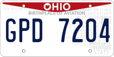 OH license plate GPD7204