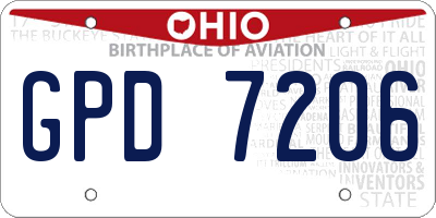 OH license plate GPD7206