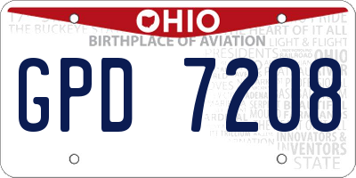 OH license plate GPD7208