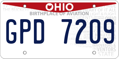 OH license plate GPD7209