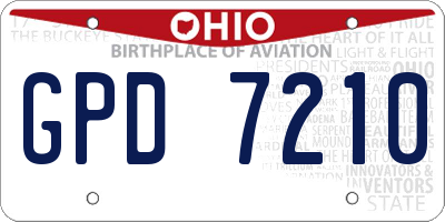 OH license plate GPD7210