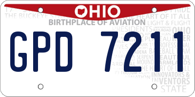 OH license plate GPD7211