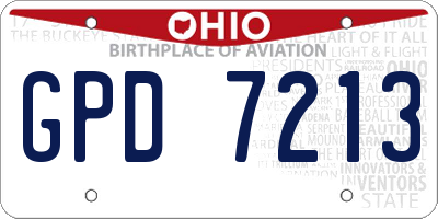 OH license plate GPD7213