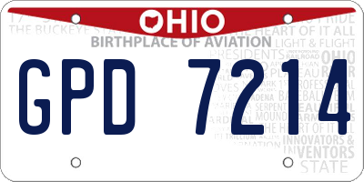OH license plate GPD7214