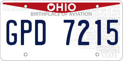 OH license plate GPD7215