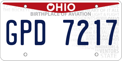 OH license plate GPD7217