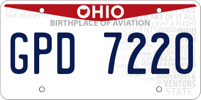 OH license plate GPD7220