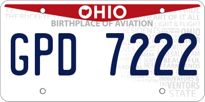 OH license plate GPD7222
