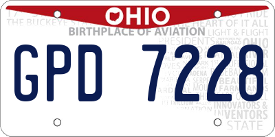 OH license plate GPD7228