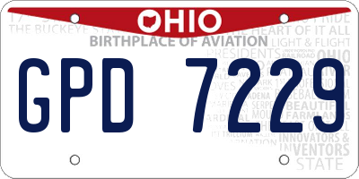 OH license plate GPD7229