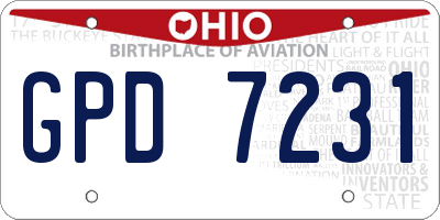 OH license plate GPD7231