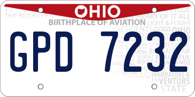 OH license plate GPD7232