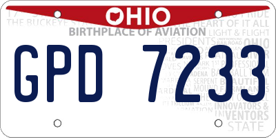 OH license plate GPD7233