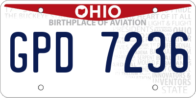 OH license plate GPD7236
