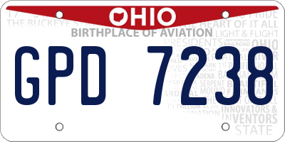 OH license plate GPD7238