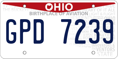 OH license plate GPD7239