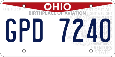 OH license plate GPD7240