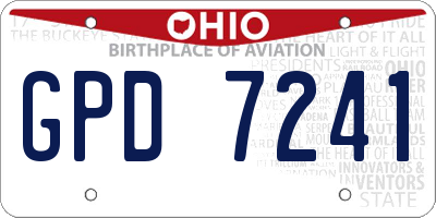 OH license plate GPD7241