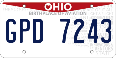 OH license plate GPD7243