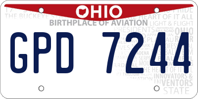 OH license plate GPD7244