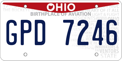 OH license plate GPD7246