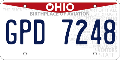 OH license plate GPD7248