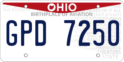OH license plate GPD7250