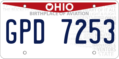 OH license plate GPD7253