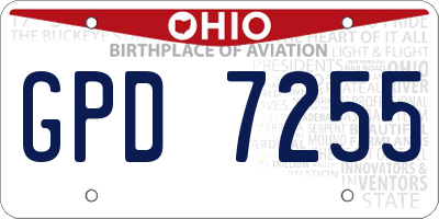 OH license plate GPD7255