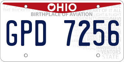 OH license plate GPD7256