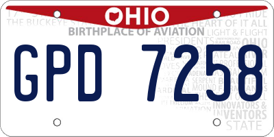 OH license plate GPD7258