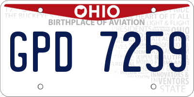 OH license plate GPD7259