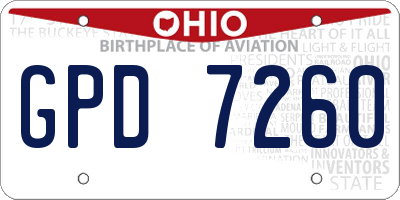 OH license plate GPD7260