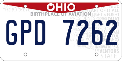 OH license plate GPD7262