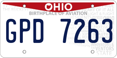OH license plate GPD7263